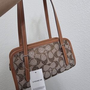 Coach Swing Zip 20 Signature Crystal Jacquard